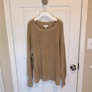 NWT Jessica Simpson Tan Crew Neck Sweater size XXL